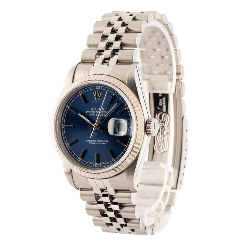 Rolex Datejust 16234 Blue Index Dial