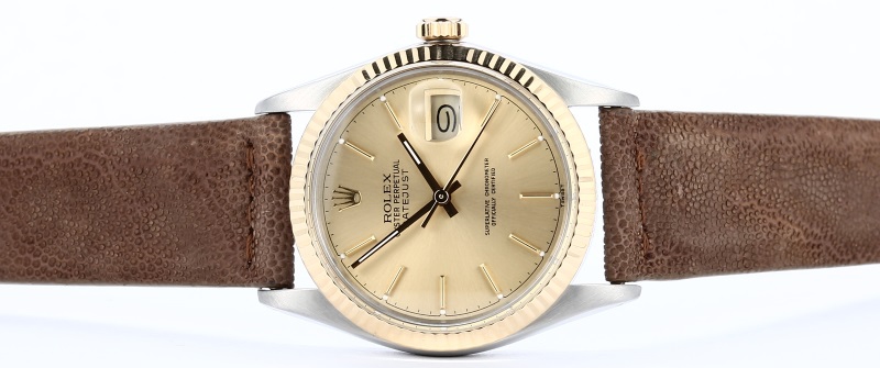 Rolex Datejust Two-Tone 16013 Leather Strap