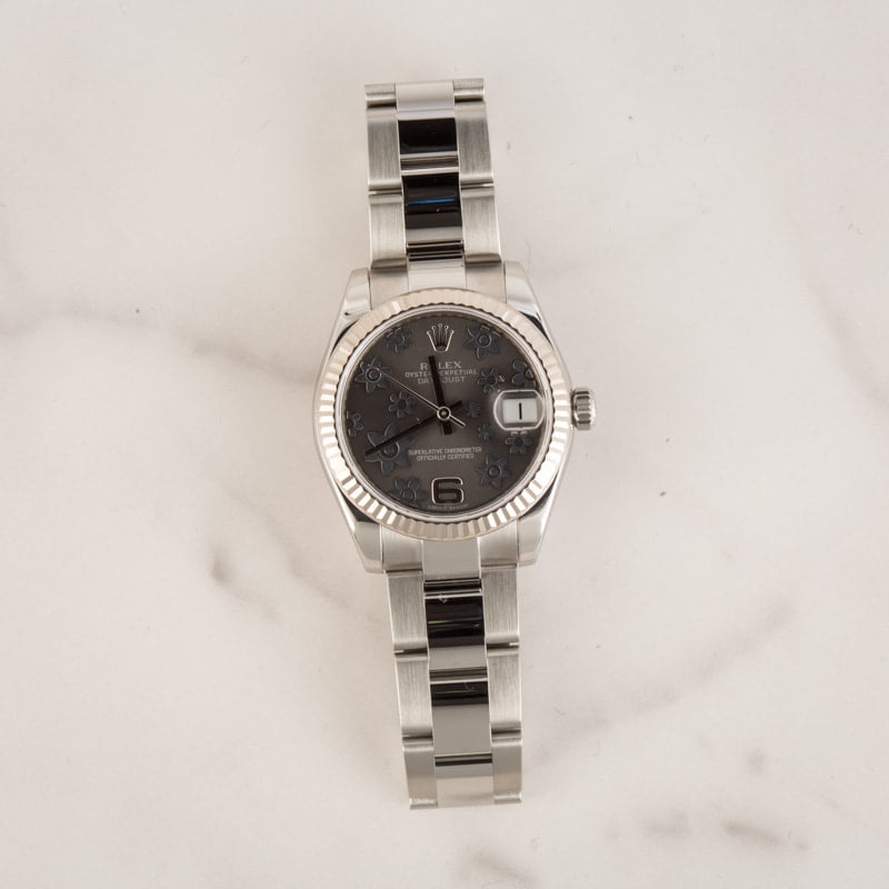 Rolex Datejust 178274 Dark Rhodium Floral Dial