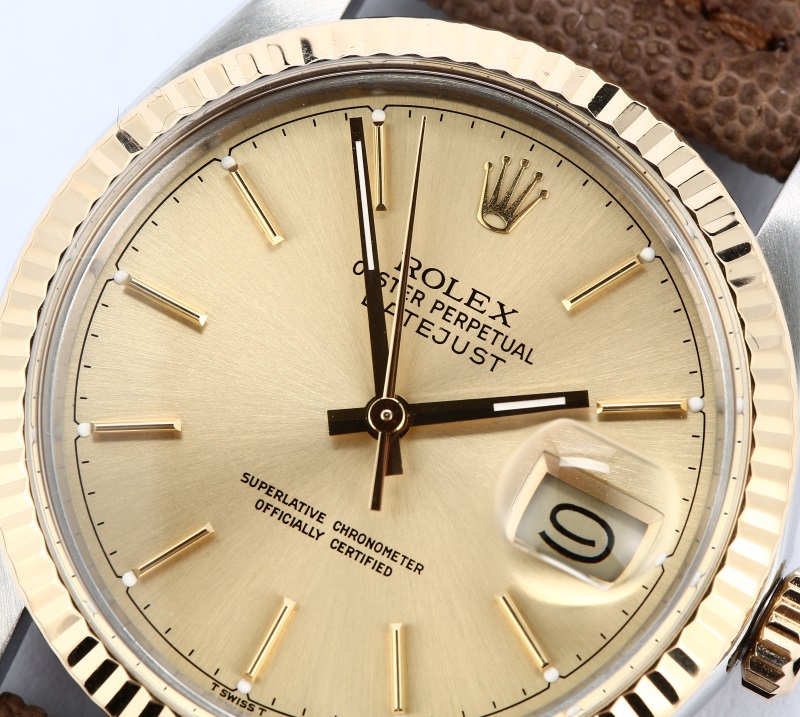 Rolex Datejust Two-Tone 16013 Leather Strap