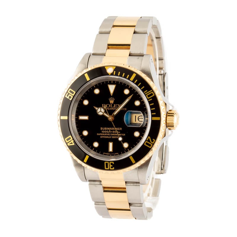 Two Tone Rolex Submariner 16613 Black Dial