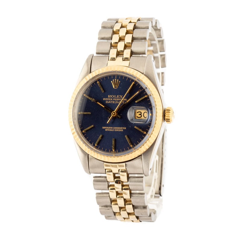 Rolex Datejust 16013 Blue Dial Two Tone Jubilee