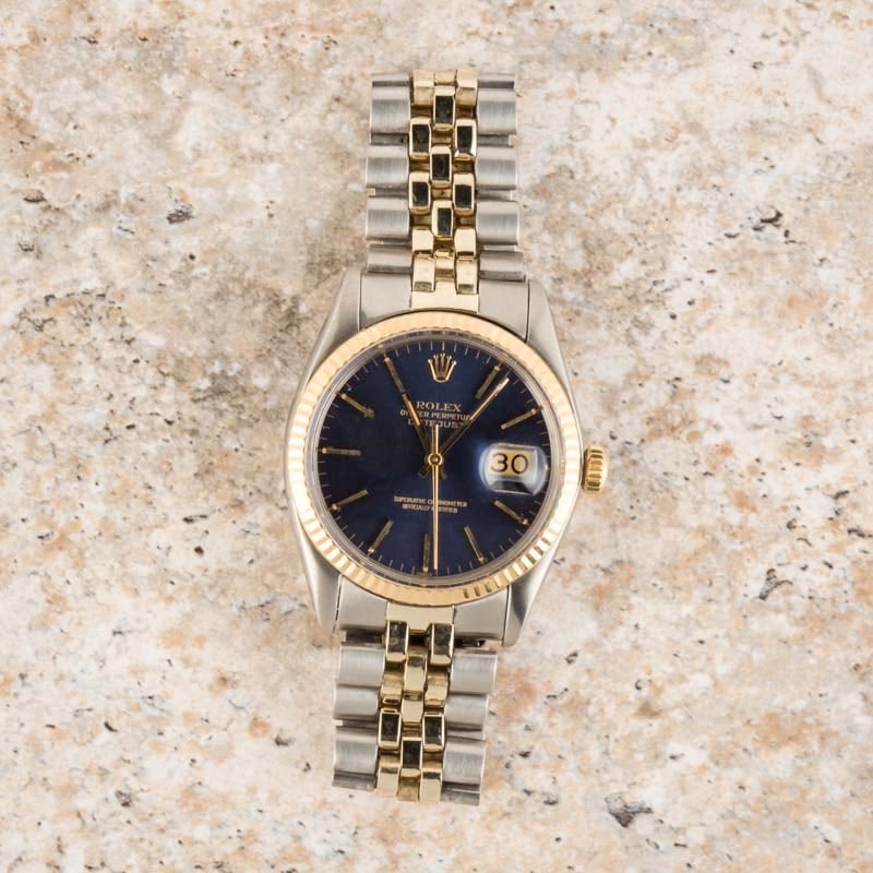 Rolex Datejust 16013 Blue Dial Two Tone Jubilee