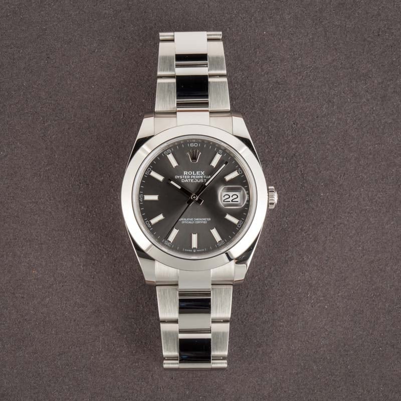 Rolex Datejust 41 Ref 126300 Slate Chromalight Dial