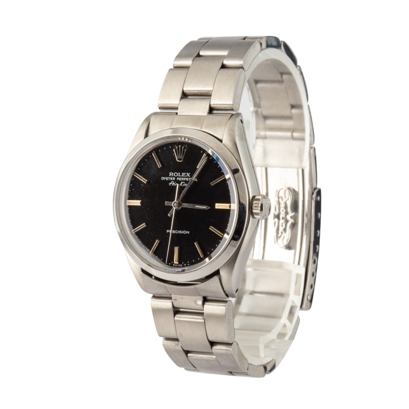 Pre-Owned Rolex Air-King 5500 Black Dial