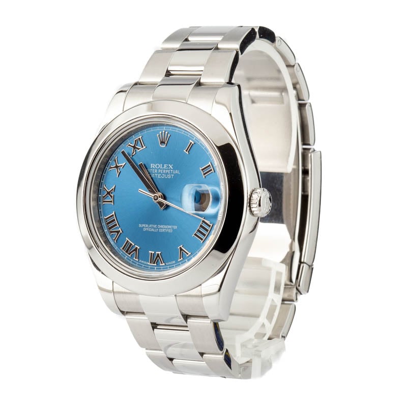 169285 Pre-owned Rolex Datejust II Ref 116300 Blue Dial