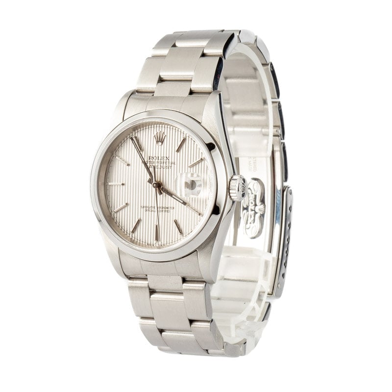 Rolex Datejust 16200 Silver Tapestry Dial