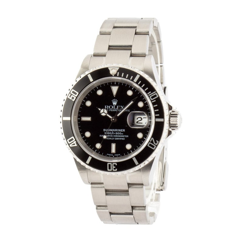 Used Rolex Submariner 16610T Black Dial