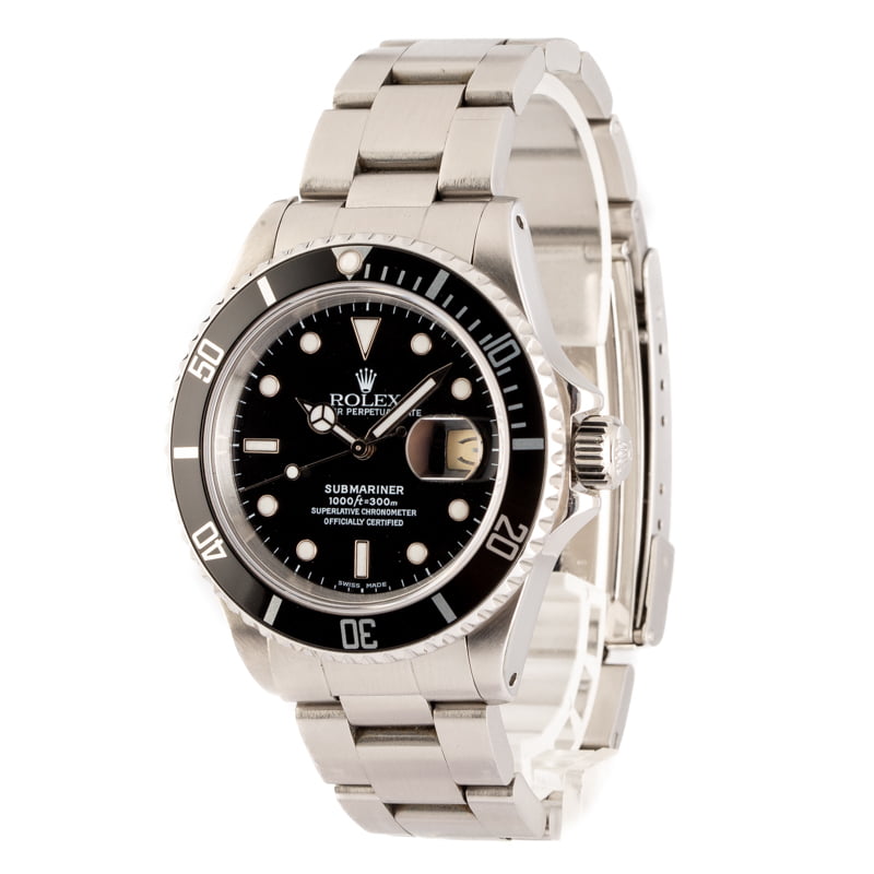 Pre-Owned Rolex Submariner 16610 Stainless Steel