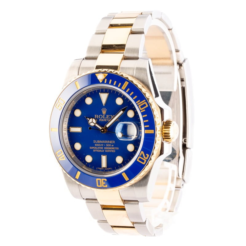 Used Rolex Submariner 116613LB Blue Dial