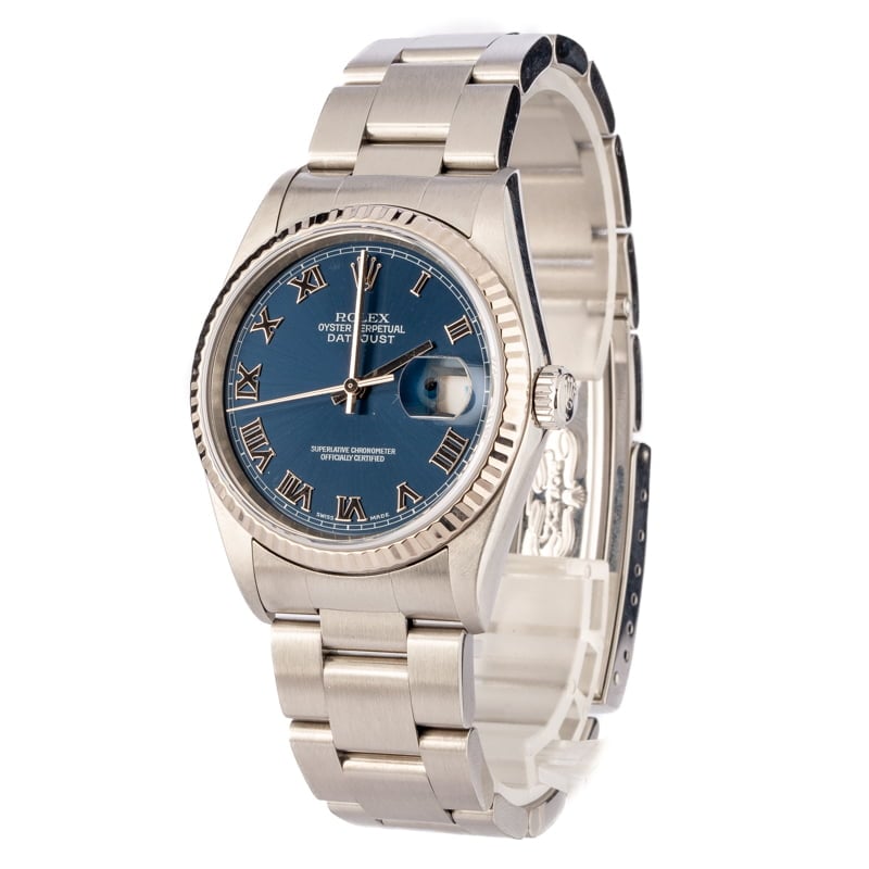 Pre-Owned Rolex Datejust 16234 Blue Roman Dial