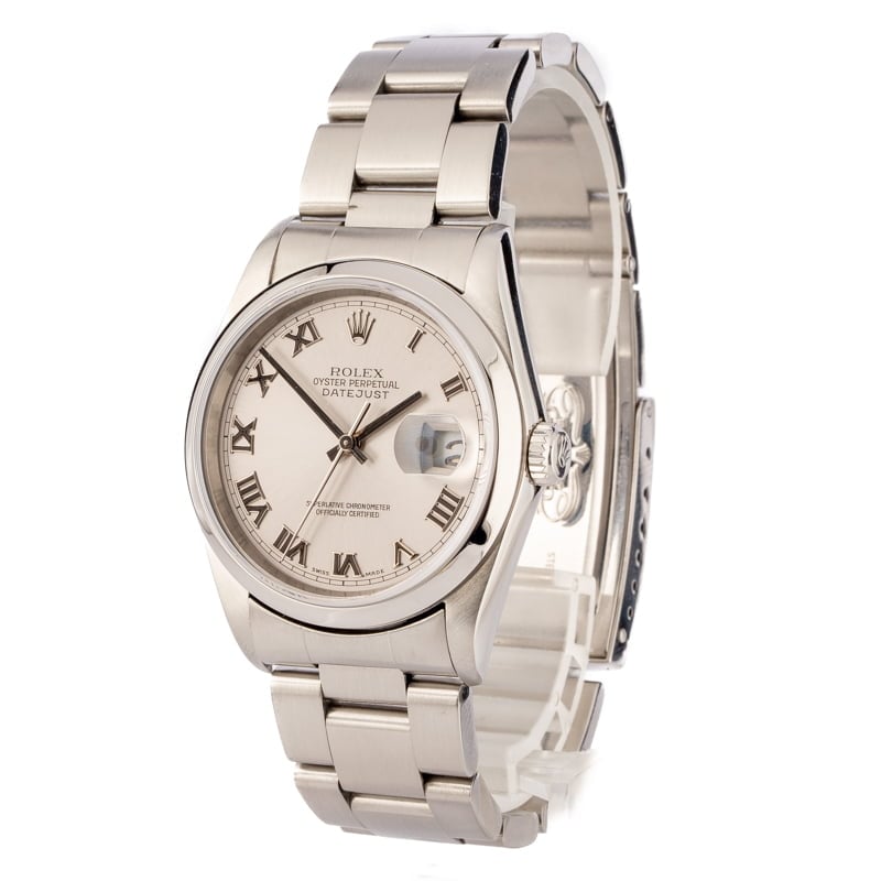 Rolex Datejust 16200 Silver Roman