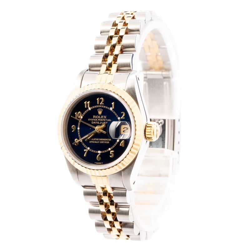 Ladies Rolex Datejust 69173 Blue Arabic Dial