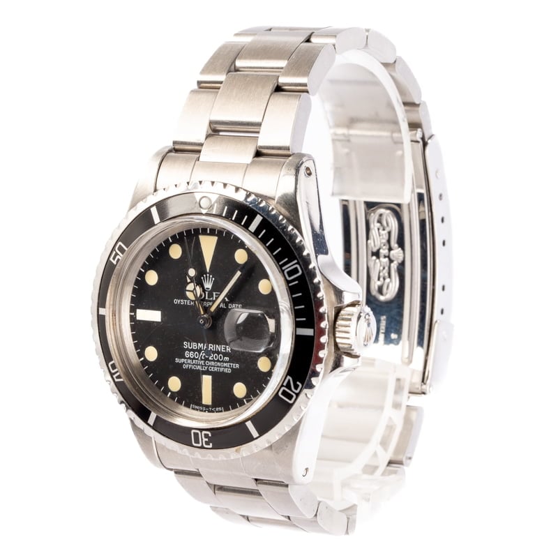 Mens Vintage Rolex Submariner 1680 Black Dial