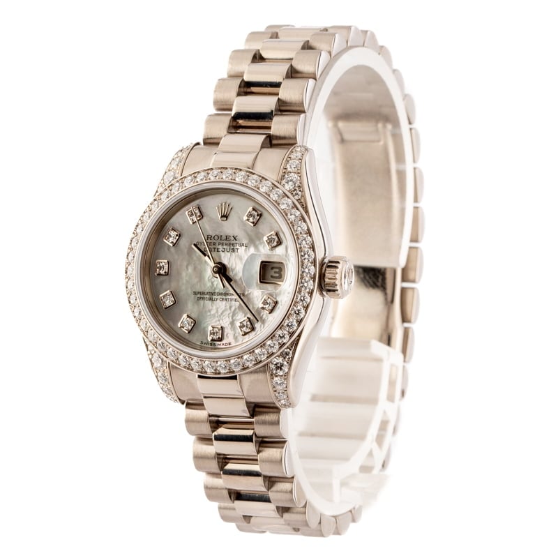 Ladies Rolex President 179159 18k White Gold