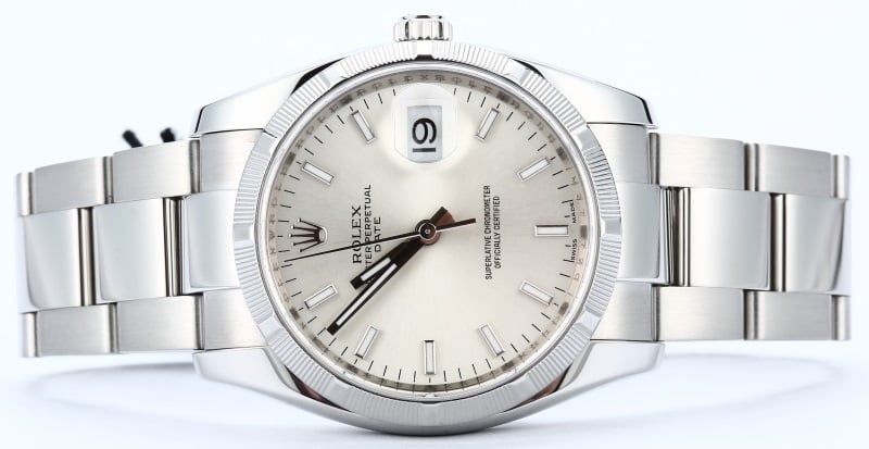 Rolex Date 115210 Silver Dial