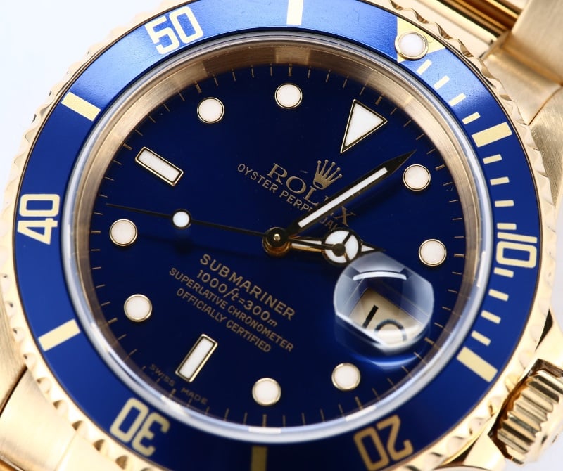 Rolex Submariner Yellow Gold 16618