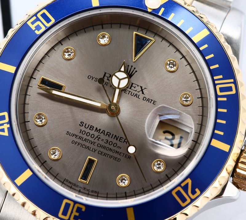 Rolex Submariner 16613 Diamond and Sapphire Dial