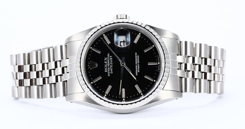 Men's Rolex Datejust 16220 Black Dial