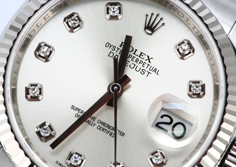 Rolex Datejust Silver Diamond Dial 116234