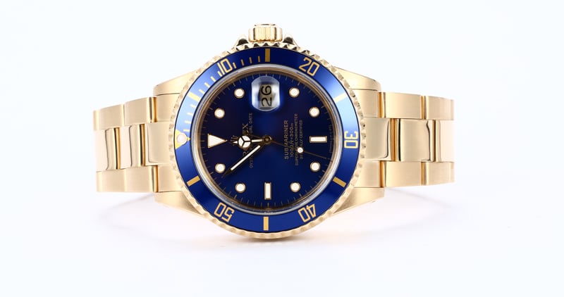 Men's Rolex Submariner 16808 Blue