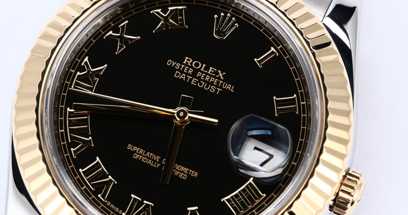Men's Rolex Datejust 116333 Black Roman Dial