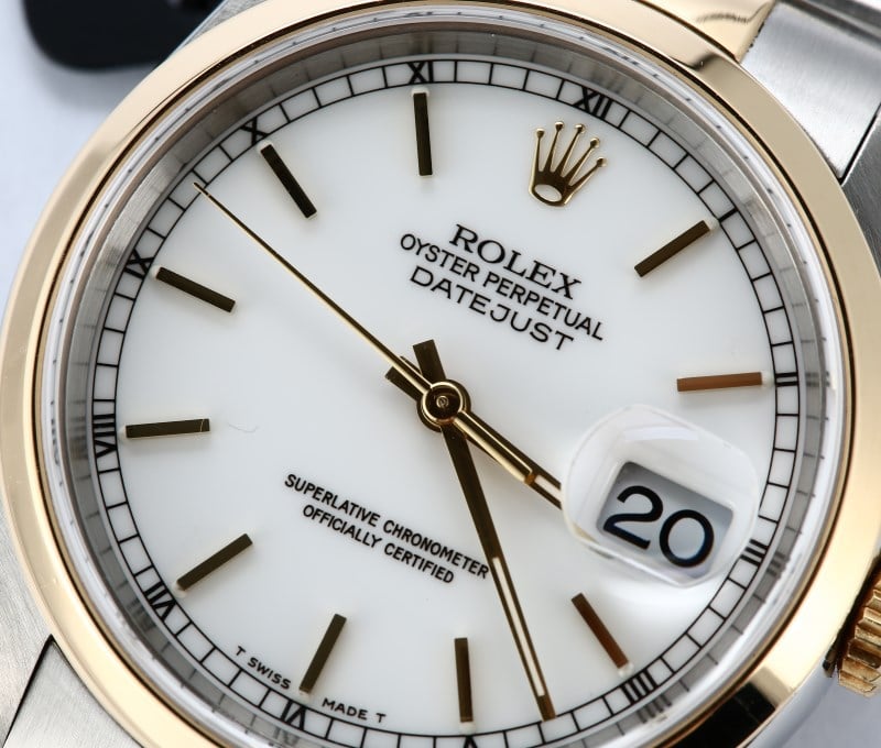 Rolex Datejust 16203 White Index Dial