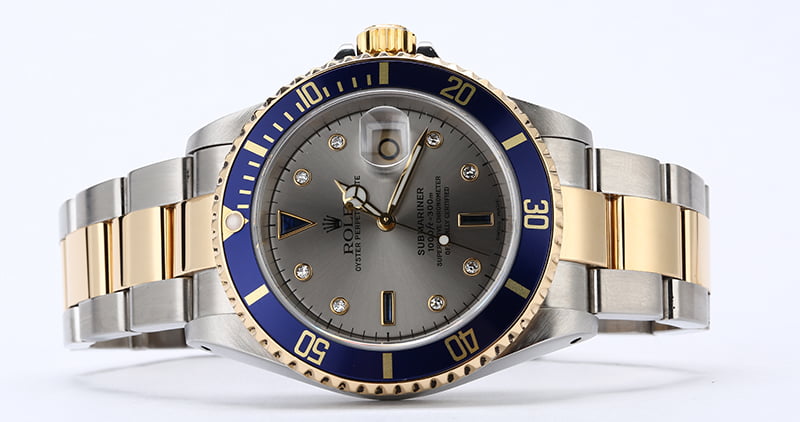 Rolex Submariner 16613 Serti Diamond & Sapphire Dial