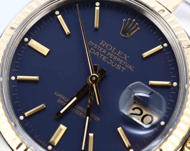 Rolex Datejust 16013 Blue Index Dial Certified Pre-Owned