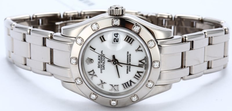 Lady Rolex Pearlmaster 80319 White Dial