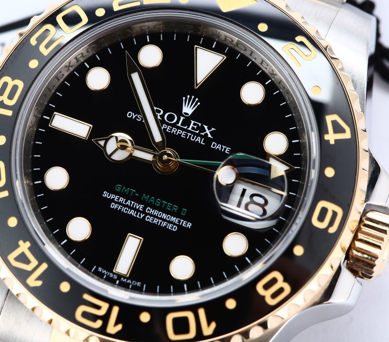 Rolex GMT Master II Steel and Gold 116713 Black