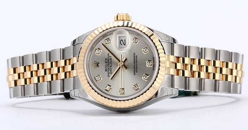 Unworn Rolex Lady Datejust 279173 Silver Diamond Dial