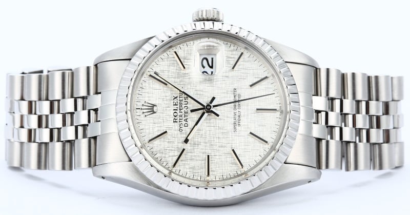 Rolex Datejust 16030 Silver Linen