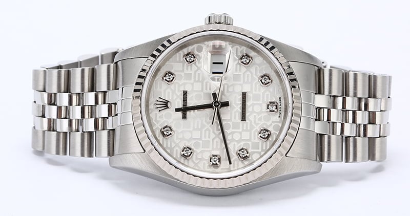 Men's Rolex Datejust 16234 Silver Diamond Jubilee Dial