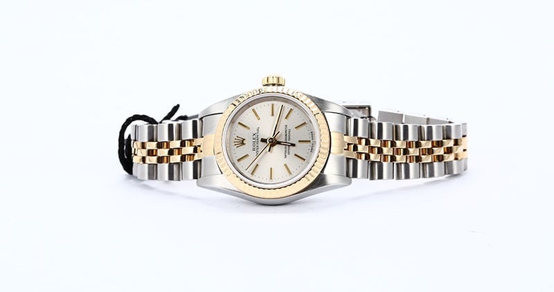 Ladies Rolex Oyster Perpetual 76193 Silver Dial