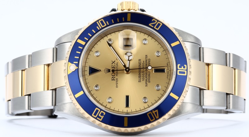 Rolex Submariner 16613T Champagne Serti Dial