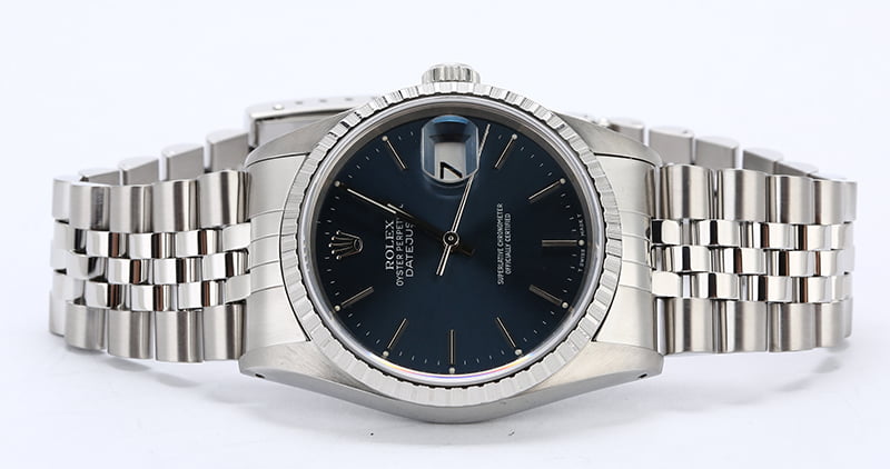 Rolex Datejust 16220 Blue Index Dial