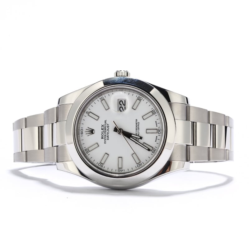 PreOwned Rolex Datejust II Ref 116300 White Index Dial