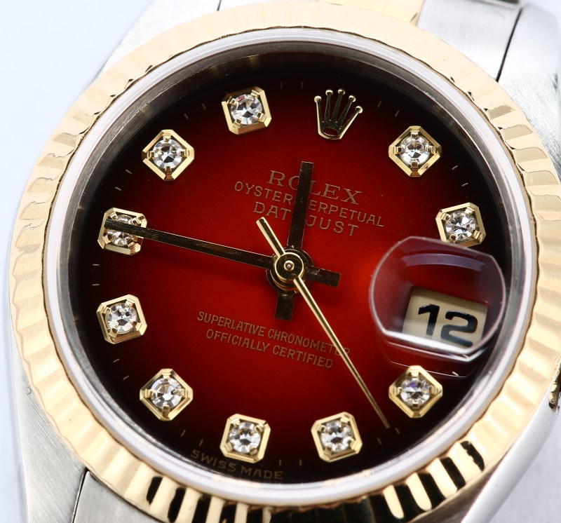 Ladies Rolex Datejust 79173 Red Vignette Dial