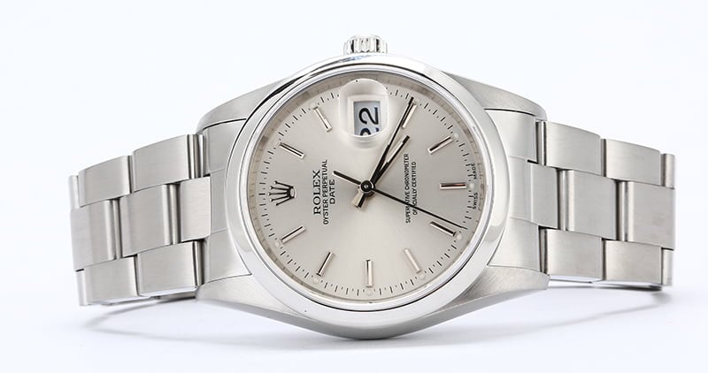 PreOwned Men's Rolex Date 15210 Silver Dial