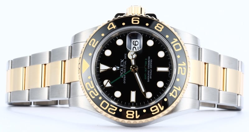 Rolex GMT Master 2 Steel and Gold 116713 Black