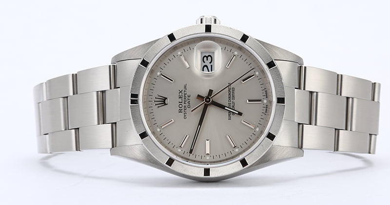 Rolex Date 15210 Silver Dial with Steel Oyster