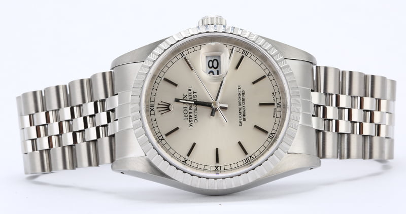 Rolex Datejust 16220 Silver Dial Steel Jubilee Band