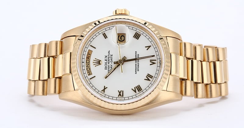 Men's Rolex President 18038 White Dial