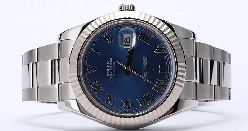 Certified Rolex Datejust 116334 Blue Roman