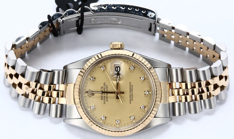 Rolex Diamond Datejust 16013 Certified Pre-Owned