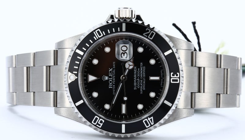 Rolex Black Submariner 16610 Factory Stickered