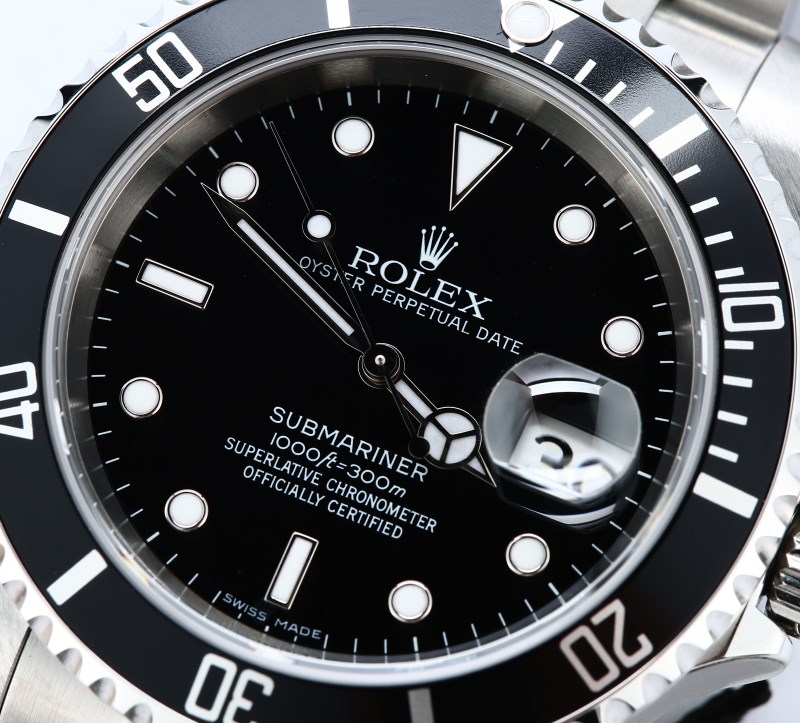 Rolex Black Submariner 16610 Factory Stickered