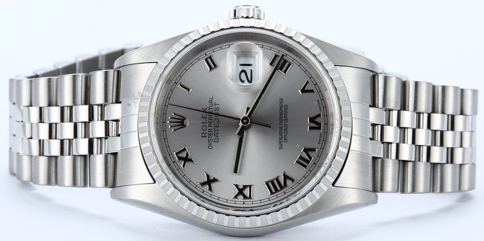 Rolex Datejust 16220 Silver Roman