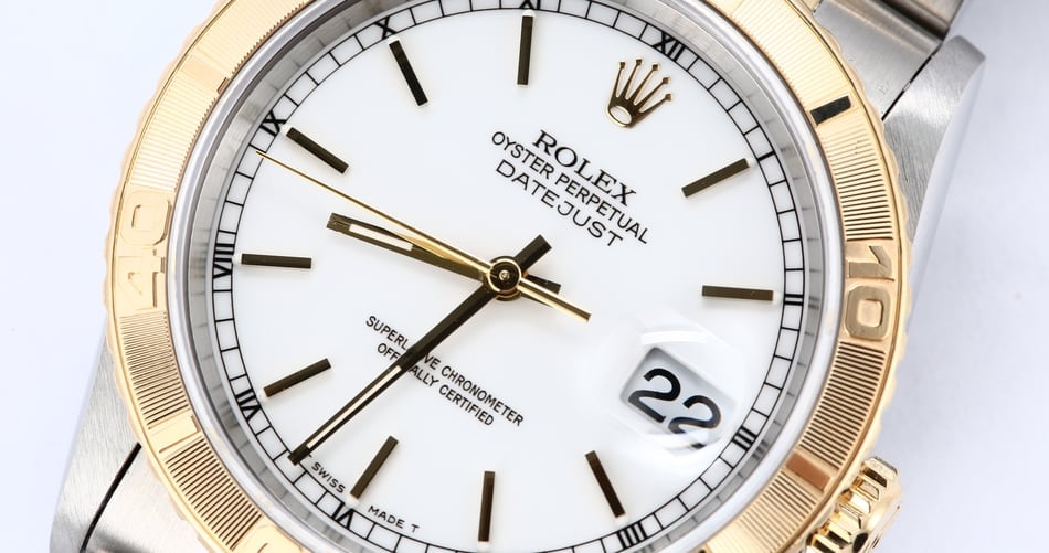 Rolex Datejust Turn-O-Graph 16263 White Dial